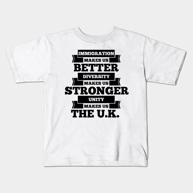 Immigration UK United Kingdom Kids T-Shirt by mailboxdisco